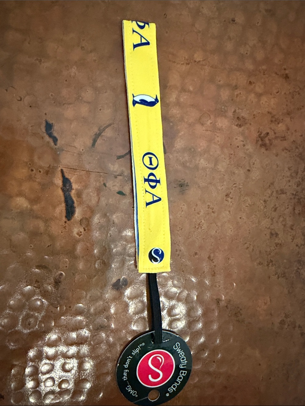 Yellow Slip-Free Hair Loop with Black S-Brand Tag
